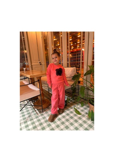 Yale Kids Kız Çoçuk Çiçek Tasarım 2 Li Takım Pembe