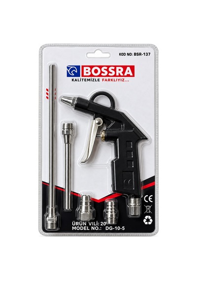 Bossra Bsr-137 5 Parça Hava Tabancası Seti Kompresör Hava Aksesuar Seti