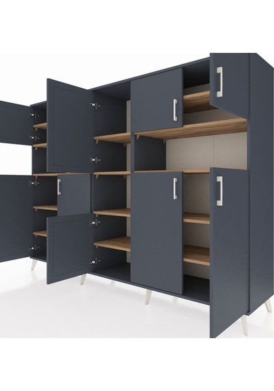 Hyperion Dolap 14 Raflı 10 Kapaklı 220x44x163 Antrasit-antrasit/ç Antrasit-antrasit/çam Hyperion Dolap 14 Raflı 10 Kapaklı 220x44x163 Antrasit-antrasit/ç Antrasit-antrasit/çam