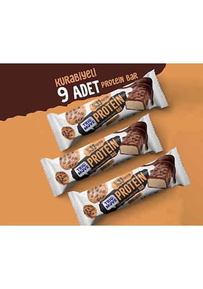 Trio Move Çikolata Kaplamalı Protein Bar - Kurabiyeli Ve Sütlü Çikolatalı Protein Bar 9 x50 G