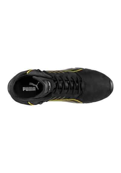 Puma Safety Amsterdam Sarı Siyah Mid Alüminyum Burunlu İş Ayakkabısı S3 Src 47 Numara Siyah
