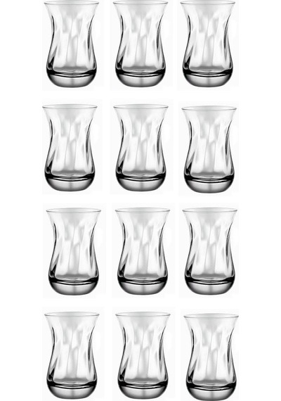 Paşabahçe 62511 Aıda Çay Bardağı 12 Li Çay Bardak Optikli Şeffaf