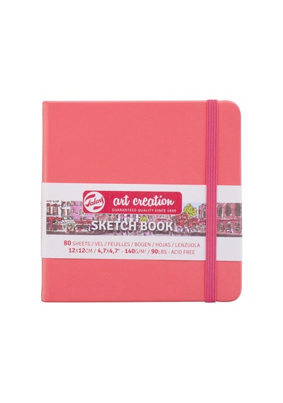 Royal Eskiz Defteri, 80 Yaprak, 12 X 12 Cm, Mercan Kırmızısı