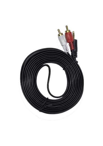 5 Metre 2 Rca To Aux Kablo - 3.5 Mm Stereo Jack Ses Aktarım Kablosu - Kırmızı Beyaz Tos Fiş