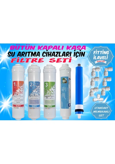 Kapalı Kasa Su Arıtma Cihazı Filtresi 5'li Filtre-membran Ve Dirsek