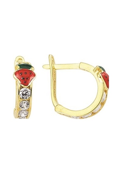 Goldkupe 14 Ayar Altın Çilek Halka Çocuk Küpe 1,60 Gr-1159