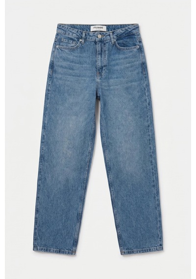 it's basic Kadın Mavi 4s6-4 Relax Fit Esnek Kumaş Denim Jean