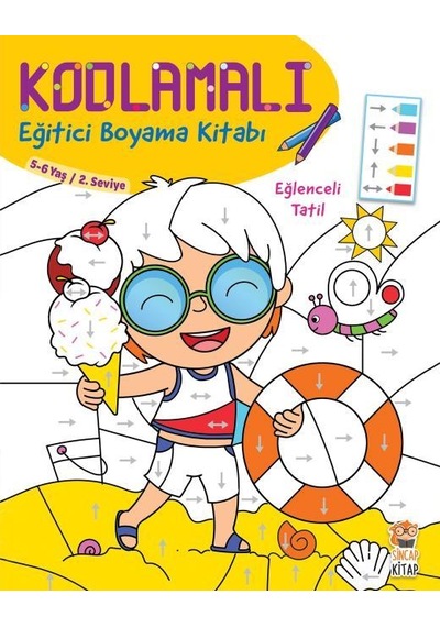 Kodlamalı Eğitici Boyama Kitabı - Eğlenceli Tatil