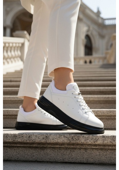 Walkway Beyaz Lastik Bağcıklı Erkek Sneaker Balase M Beyaz