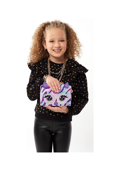 Spinmaster Purse Pets Fransız Bulldog Etkileşimli Göz Parlayan Hayvan Figürlü Çanta Zebra Mor 6065582