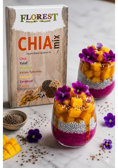 Chia Mix Karışımlı Bitkisel Toz 200 Gr Chia Yulaf Ruşeym Keten Tohumu Zencefil Tarçın - 890439636