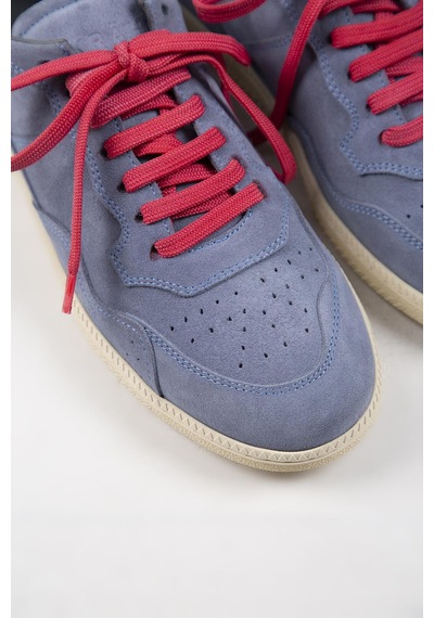 Krahe Zeus Erkek Hakiki Deri El Boyamalı Bağcık Ve Iki Yedek Bağcıklı Açık Mavi Sneakers 001