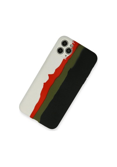 İphone 11 Pro Kılıf Ebruli Lansman Silikon - Beyaz-siyah