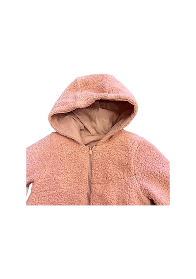 Verscon Kız / Erkek Bebek Peluş Fermuarlı Kapüşonlu Mont-11357-gül Kurusu Gül Kurusu