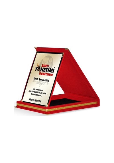 Kişiye Özel Büro Yönetimi Öğretmeni Kırmızı Plaket