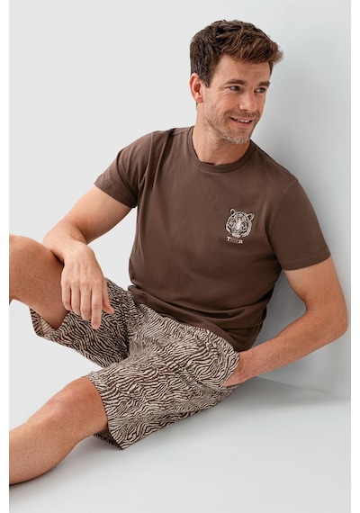 Arnetta Premium Erkek Tiger %100 Pamuklu Rahat Kısa Kollu Şortlu Baba-oğul Pijama Takım Kahverengi Arnetta Premium Erkek Tiger %100 Pamuklu Rahat Kısa Kollu Şortlu Baba-oğul Pijama Takım Kahverengi
