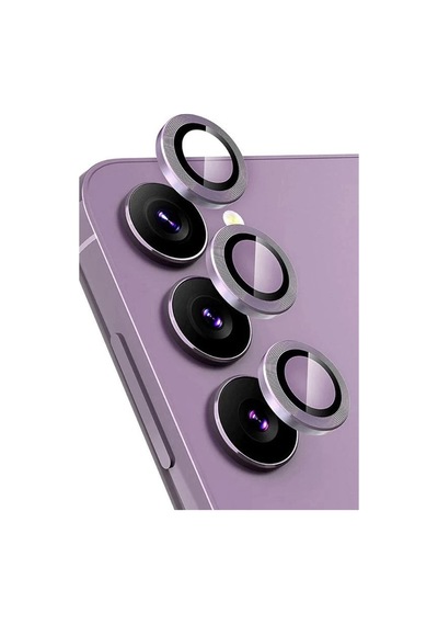 Samsung Galaxy Uyumlu S24 Fe Raze Metal Kamera Lens - Mor - 100 Çok Renkli