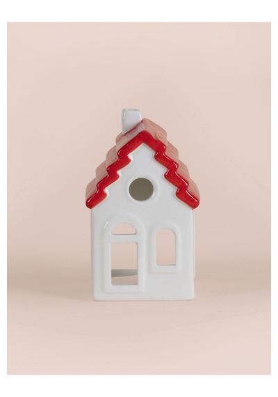 Dekoratif Tealight Yılbaşı Evi 9x8x15 Cm Yılbaşı Evi