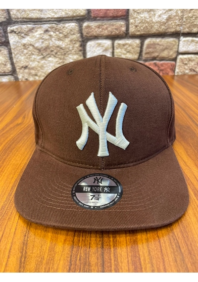 Hamze Ny New York Nakış Hip-hop Snapback Rapper Basket Beyzbol Şapka Cap Kahverengi