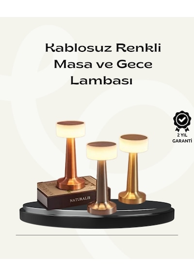 Modern Usb'li Kablosuz Masa Lambası - Minimalist Tasarım, 3 Farklı Parlaklık Çok Renkli