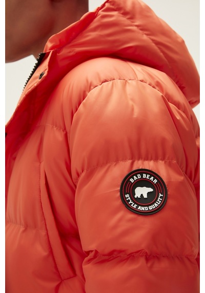 Bad Bear Goose Tail Puffer Turuncu Erkek Kapüşonlu Uzun Mont-Turuncu