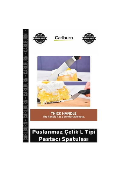 Özel Üretim Profesyonel Mutfak Ekipmanı Ergonomik Saplı Paslanmaz Çelik L Tipi Pastacı Spatulası