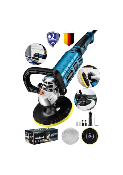 Lieber German Lg027 Bakır Sargılı 1500 Watt 6 Kademe Devir Ayarlı Pasta Cila Parlatma Polisaj Zımpara Makinesi