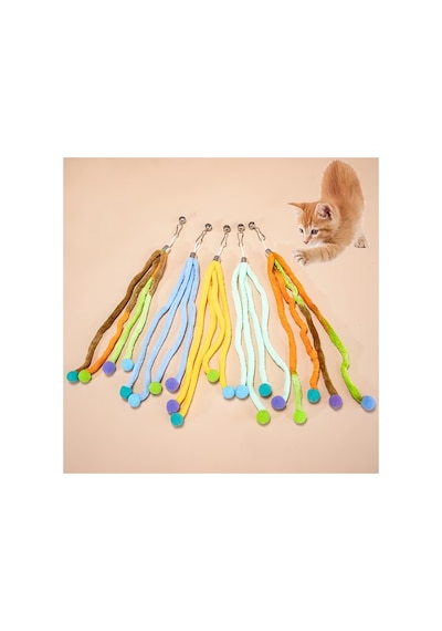 Zilli Kedi Oyuncağı - Peluş - Ponponlu Karışık