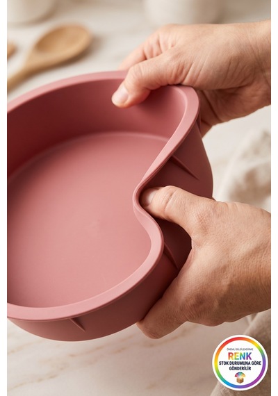 Yuvarlak Silikon Kek Kalıbı Yapışmaz Kolay Çıkan Pasta Turta Kek Borcamı Fırın Kalıbı 26 Cm Çok Renkli