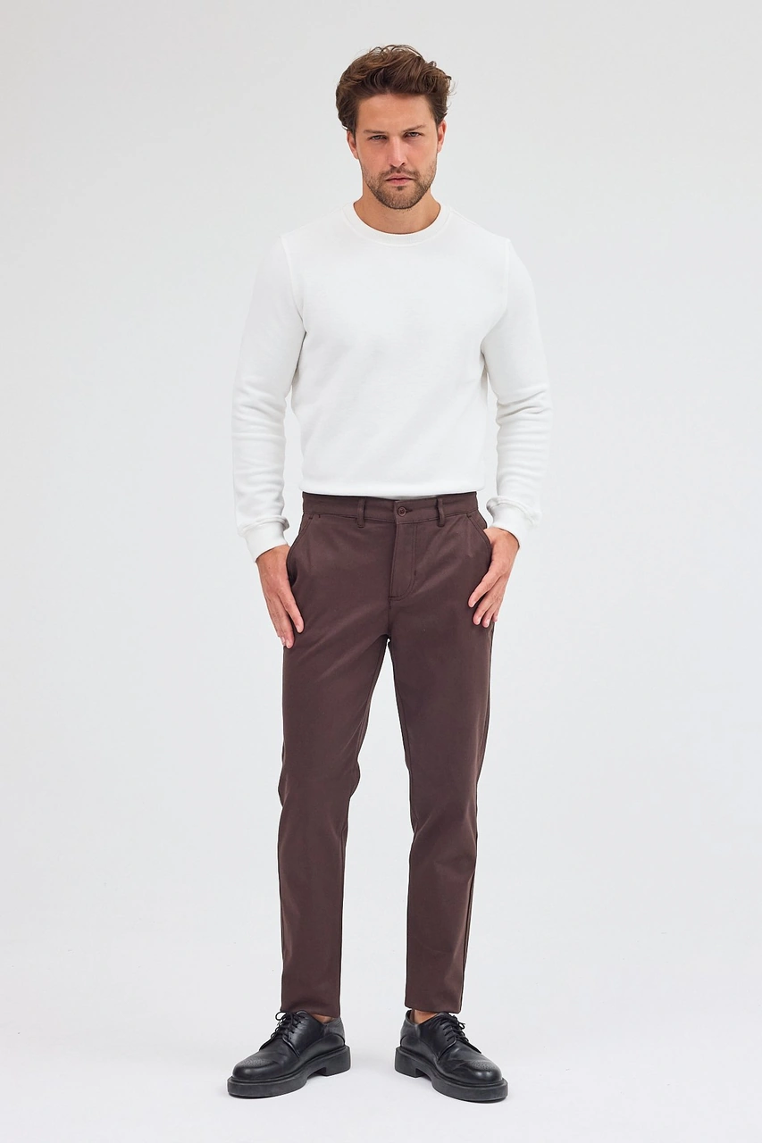 İmza Sütlü Kahverengi Yan Cep Düz Paça Pamuklu Slim Fit Chino Casual Pantolon 1003255155 - Sütlü Kahverengi İmza Sütlü Kahverengi Yan Cep Düz Paça Pamuklu Slim Fit Chino Casual Pantolon 1003255155 - Sütlü Kahverengi