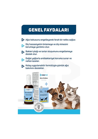 Onevet Kedi ve Köpekler İçin Ağız ve Diş Bakımı Destekleyici Damla 50 ml