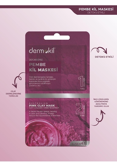 Dermokil  Etkili Pembe Kil Maskesi 15 ML