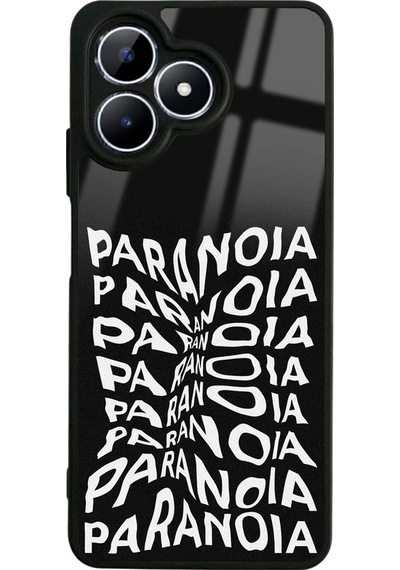 Oppo Realme Note 50 Paranoia Tasarımlı Glossy Telefon Kılıfı Siyah
