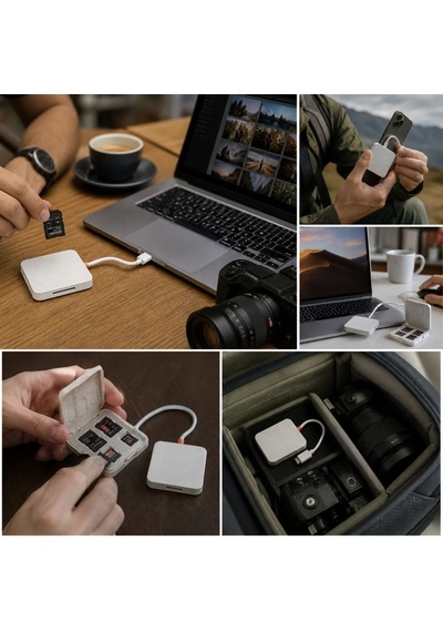 Buffer Usb Ve Type-c Uyumlu Çok Fonksiyonlu Sd Tf Kart Okuyucu, Usb 3.0 5gbps Yüksek Hızlı Veri Aktarım Adaptör