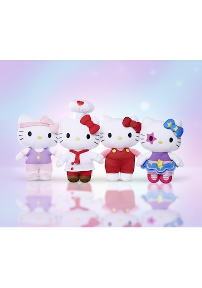 Hello Kitty Super Style Peluş Figür 20 Cm Orijinal, 4 Farklı Stil 001 - Beyaz
