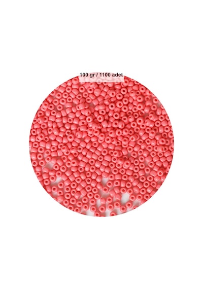 Pembe Renk 4 Mm Yaklaşık 1100 Adet / 100 Gram Cam Boncuk Oya Yazma Bileklik Ve Kolye