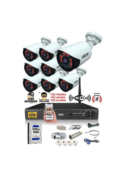 Ids - 8 Kameralı 1080P Fullhd 5Mp Sony Lensli Kamera Seti - 2020