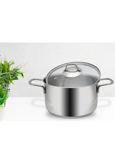 Gülsan Mega İnox 24cm Derin Tencere Cam Kapak Inox