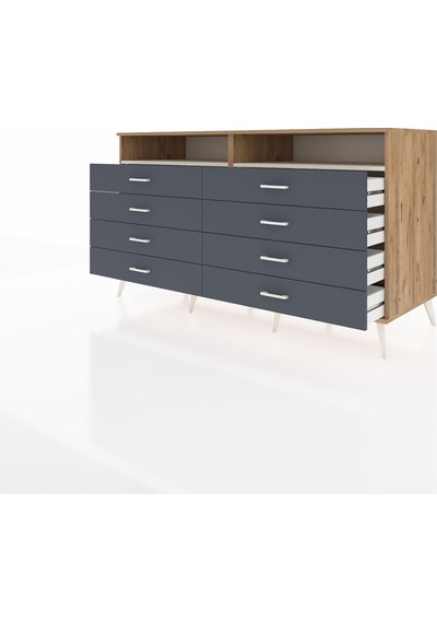 Kronos Konsol 2 Raflı 8 Çekmeceli 176x59x99 Çam-aytaşı/antrasit Çam-aytaşı/antrasit Kronos Konsol 2 Raflı 8 Çekmeceli 176x59x99 Çam-aytaşı/antrasit Çam-aytaşı/antrasit