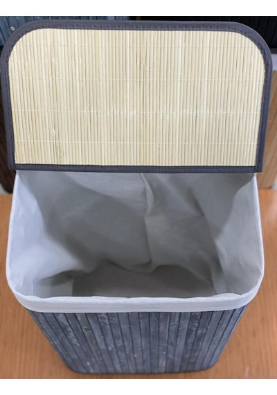 Sever Bambu Çamaşır Sepeti Dikdörtgen 33279 Gri Diğer