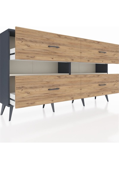 Arges Konsol 2 Raflı 4 Çekmeceli 176x30x99 Antrasit-aytaşı/çam Aytası/atlas Çam - Antrasıt Arges Konsol 2 Raflı 4 Çekmeceli 176x30x99 Antrasit-aytaşı/çam Aytası/atlas Çam - Antrasıt
