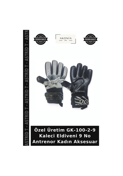 Özel Üretim Gk-100-2-9 Kaleci Eldiveni 9 No Antrenor Kadın Aksesuar Çok Renkli