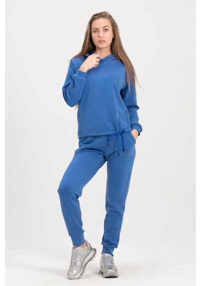 Rich Kadın Kapüşonlu Mavi Sweatshirt Ve Eşofman Takımı Scuba Kumaşı Çok Renkli