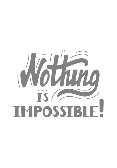 Nothing İs İmpossible 17x17 Cm Gri