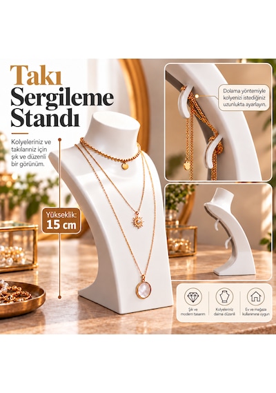Modern Kolye Sergileme Standı Kolye Düzenleyici Ve Takı Büstü