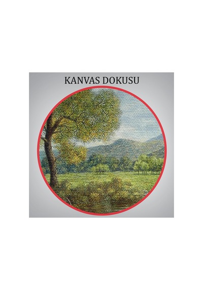 Köy Ve Akarsu Manzaralı Dekoratif Kanvas Duvar Tablosu