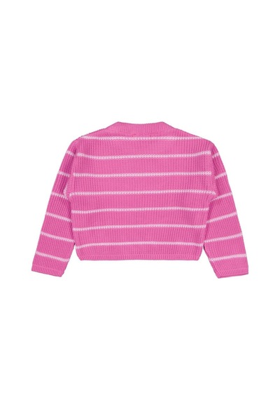 Civil Girls Çizgili 6-9 Yaş Kazak Koyu Pembe