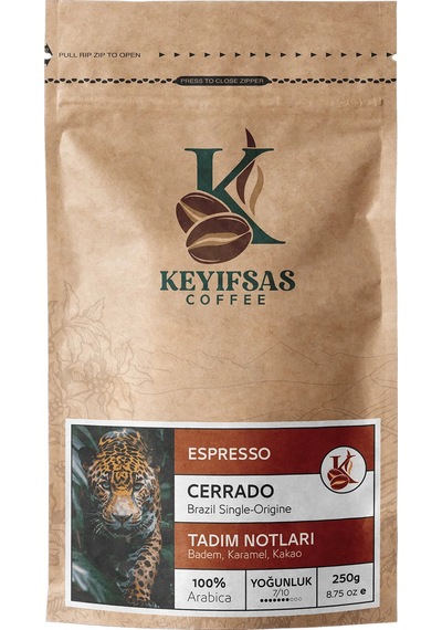 Keyifsas Coffee Brezilya Espresso Cerrado Kahvesi 250 G