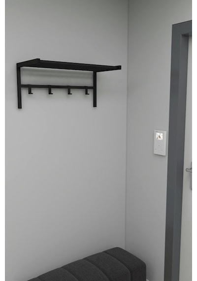 Bofigo Metal Duvar Askısı Metal Askılık Elbise Askılığı Siyah