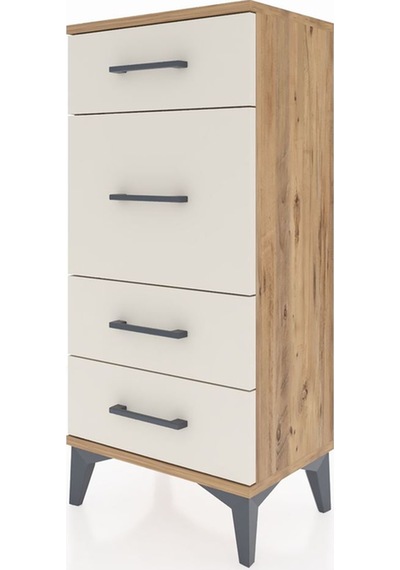 Arges Komodin 4 Çekmeceli 44x30x96 Çam-aytaşı Çam